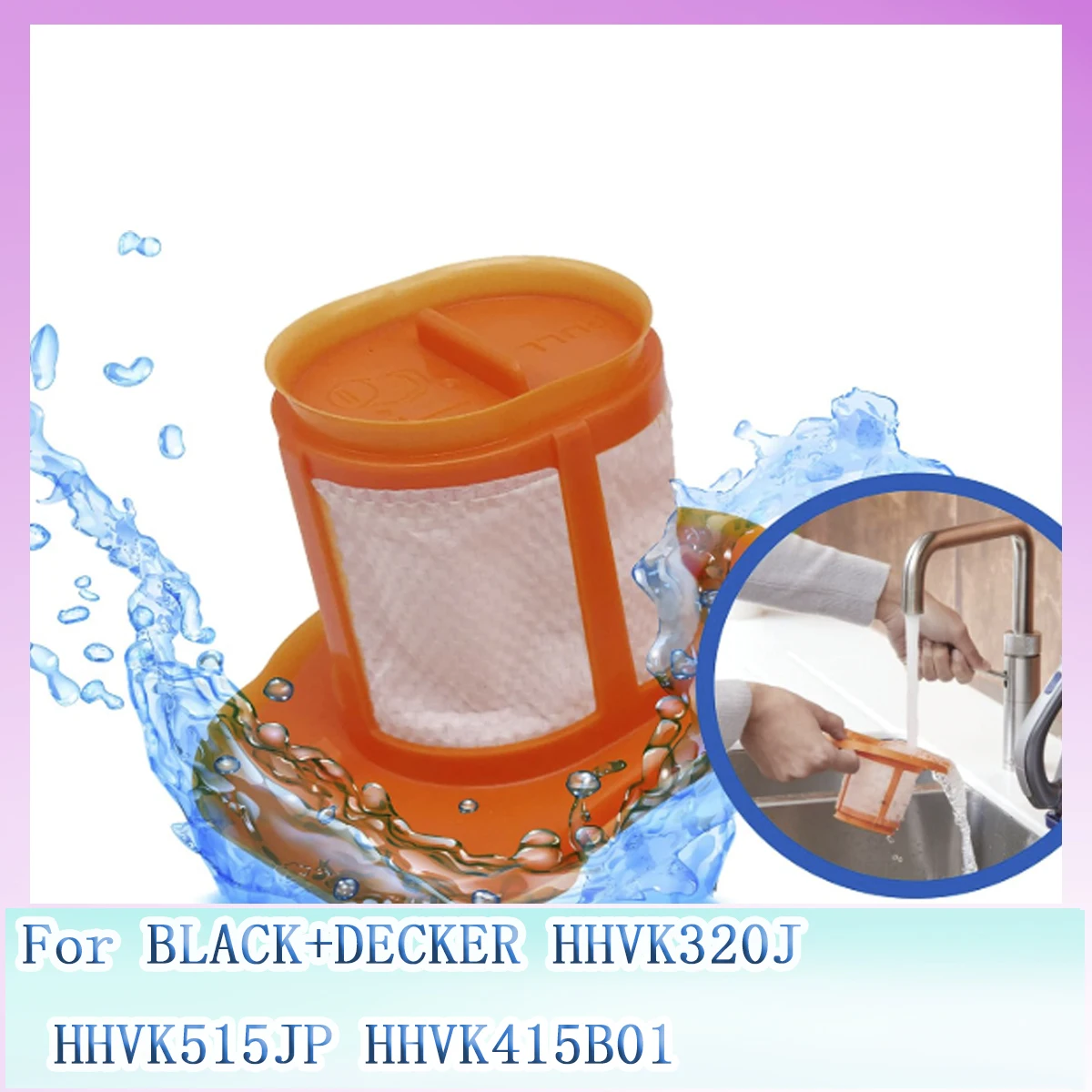 HHVKF10 HEPA Filter For BLACK+DECKER Handheld Vacuum Cleaner HHVK320J HHVK320J10 HHVK320JZ01 HHVK515JP HHVK515JP07 HHVK415B01