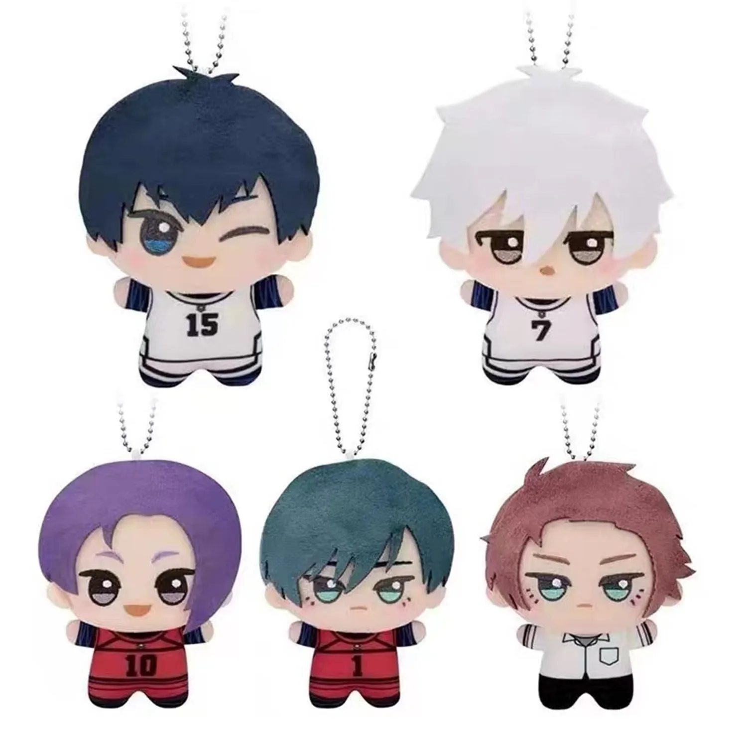Anime Blue Lock Seishiro Nagi Reo Mikage Yoichi Isagi Rin Itoshi Plush Key chains Kids Stuffed Toys Small Pandent For Children