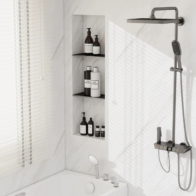 

‌Bathroom Niche Shelves - Stainless Steel Adjustable Shelves Waterproof Shower Storage Toilet Organizer Tile-Mounted Metal Shelf
