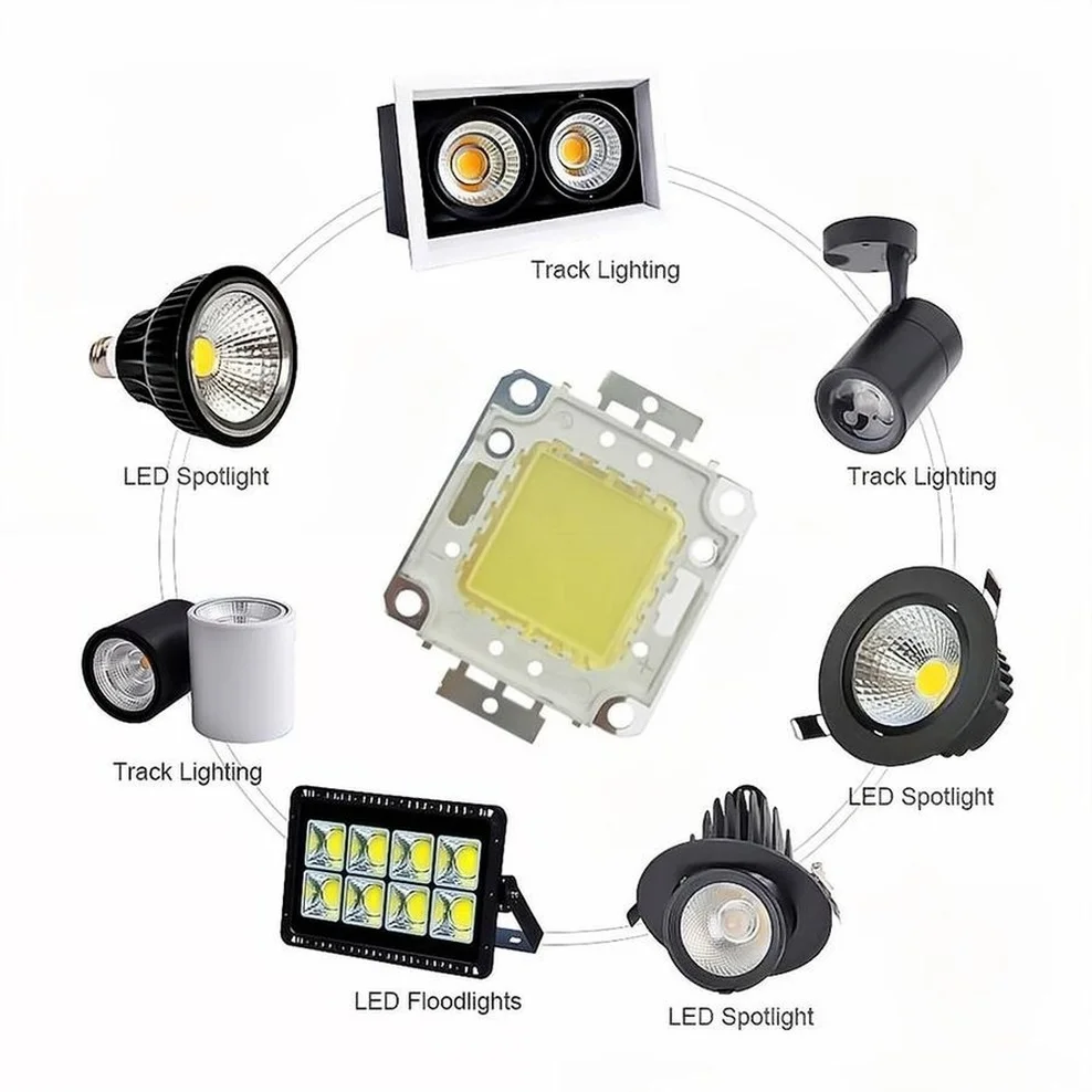 OuuZuu-COB LED 칩 램프 전구, 10W 20W 30W 50W 100W 스포트라이트 투광 조명용 칩 정원 광장 통합 조명 LED 비즈