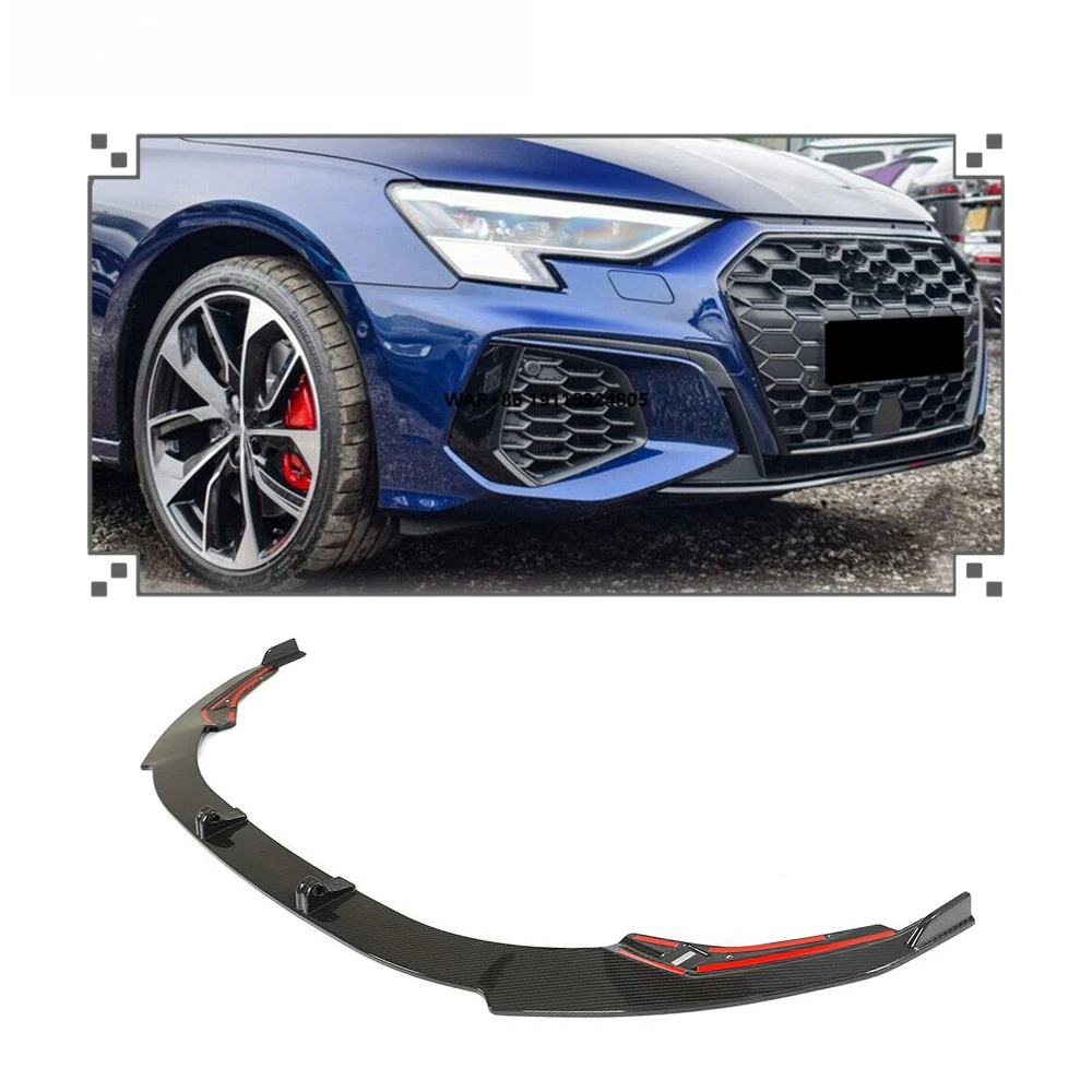

Aero Body Kit Dry Carbon Fiber Car Front Bumper Lip Spoiler Splitter for S3 8Y Sedan 2022-23