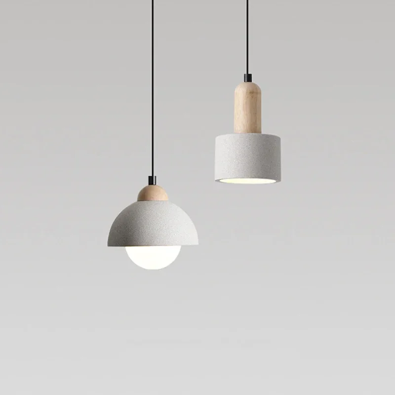 Wabi-sabi الاسمنت قلادة رمادي فاتح السرير مصباح معلق المنزل داخلي الشمال ديكور غرفة الطعام مطعم فندق بار Droplight