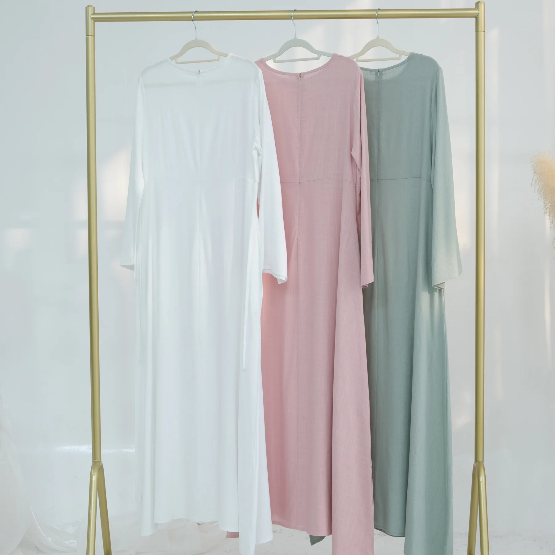 

Solor Color Abaya Dubai Turkish Jalabiya Kebaya Long Robe Modest Muslim Prayer Dress Islamic Clothing for Women Caftan Vestidos