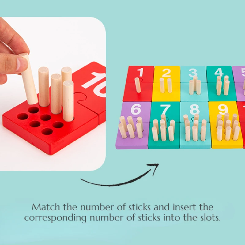 Number Color Matching Cognitive Wooden Toys Baby Digital Cognitive Pairing Montessori Early Education Mathematics Enlightenment