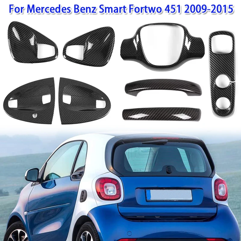 

Дверная ручка автомобиля из углеродного волокна/накладка на руль/панель шестерни для Mercedes Benz Smart 451 Fortwo 2009-2015