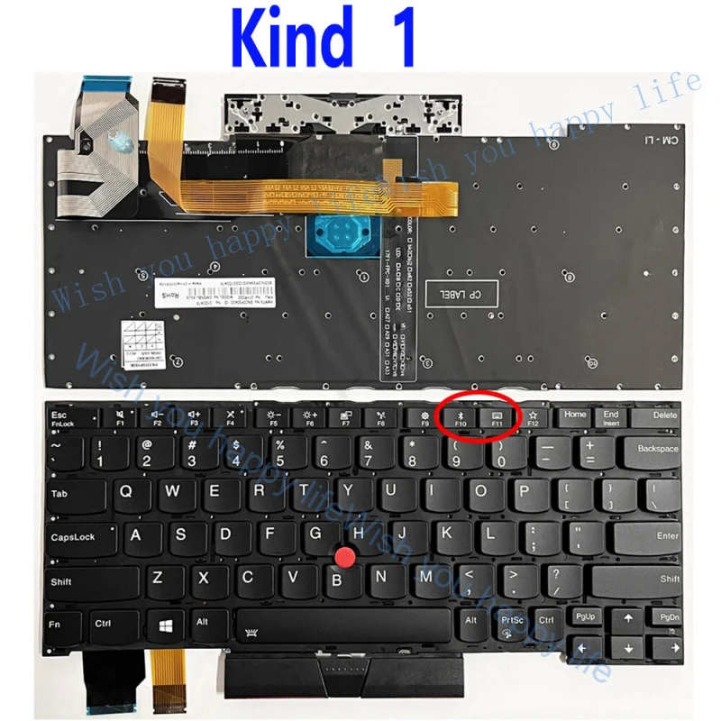 LL Replacement For Lenovo ThinkPad X13 Yoga Gen 1 X390 Yoga Laptop Backlit Keyboard