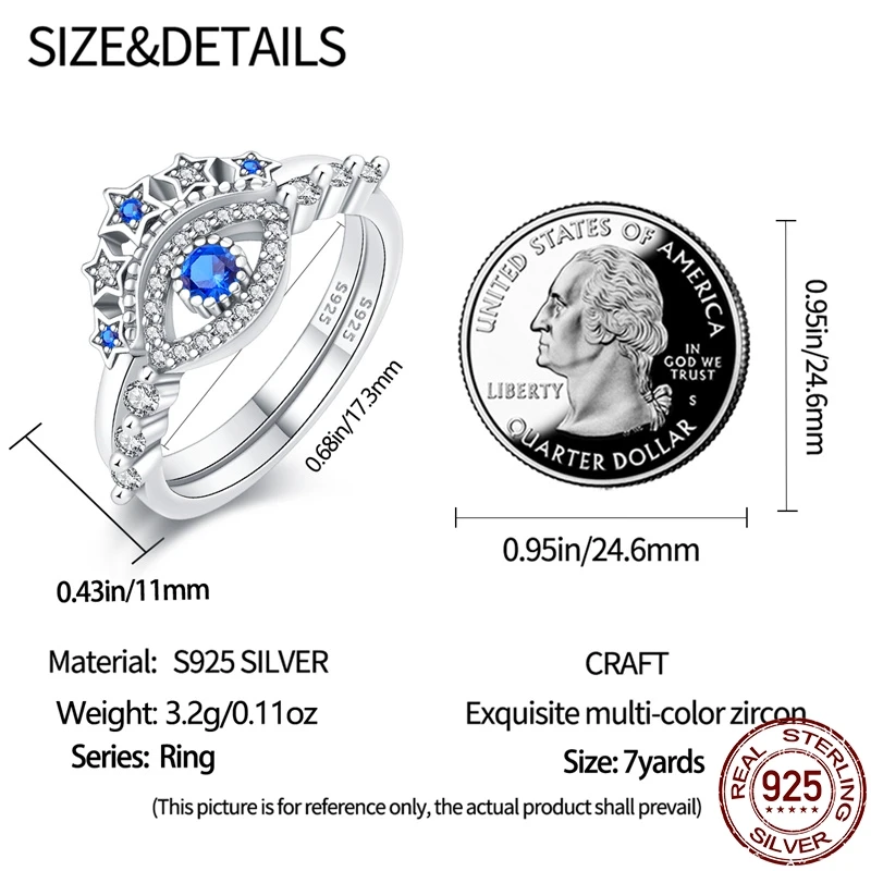 New In Hot Sale S925 Sterling Silver Rings For Women Original Simple Blue Ring Making Jewelry Gift Party Engagement Jewelry Gift