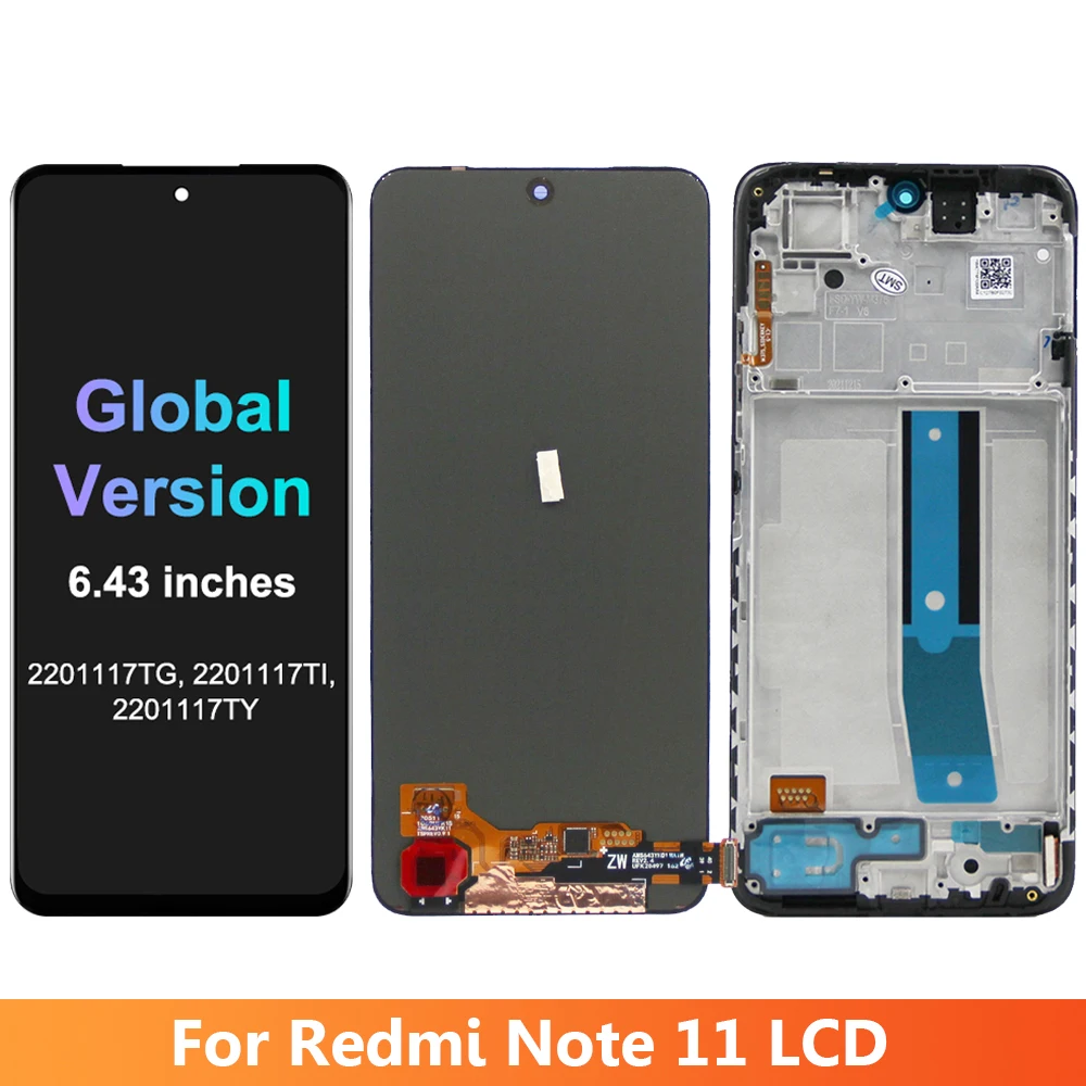 Écran LCD Remplacement Noir Avec Cadre Pour Xiaomi Redmi Note 11 - Incell + Outils
