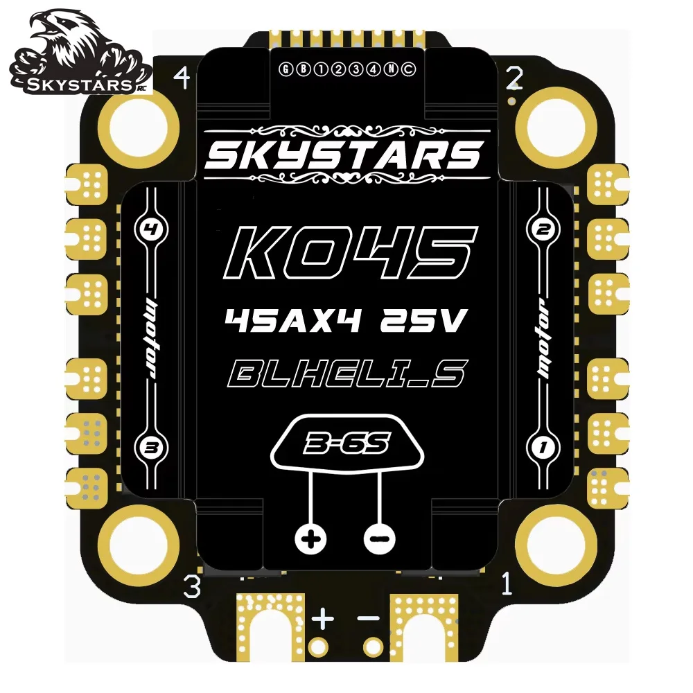 

Skystars KO45 KO55 45A 55A 2-6S 32Bit Brushless ESC 4in1 DShot600 BLHeli-S 30.5mm for RC FPV Racing Freestyle 5inch 4S 6S Drones