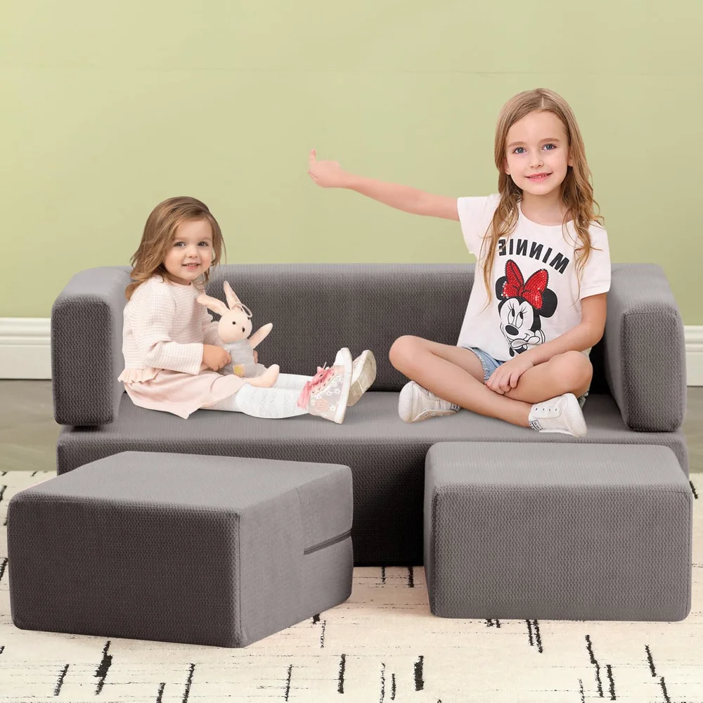 

Kids Couch - Modular for and Playroom/Bedroom Furniture Removable Cover, Children's Sofas