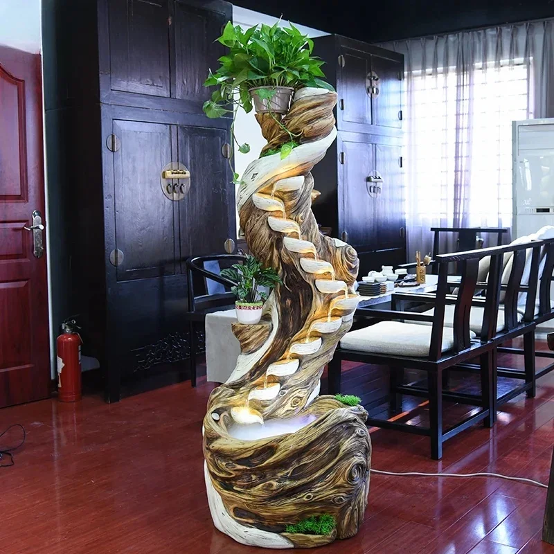 Artificial Mountain And Fountain Landscape Lucky Indoor Alpine Decorations Living Room Floor Stand Decoration Gifts HOT SALES