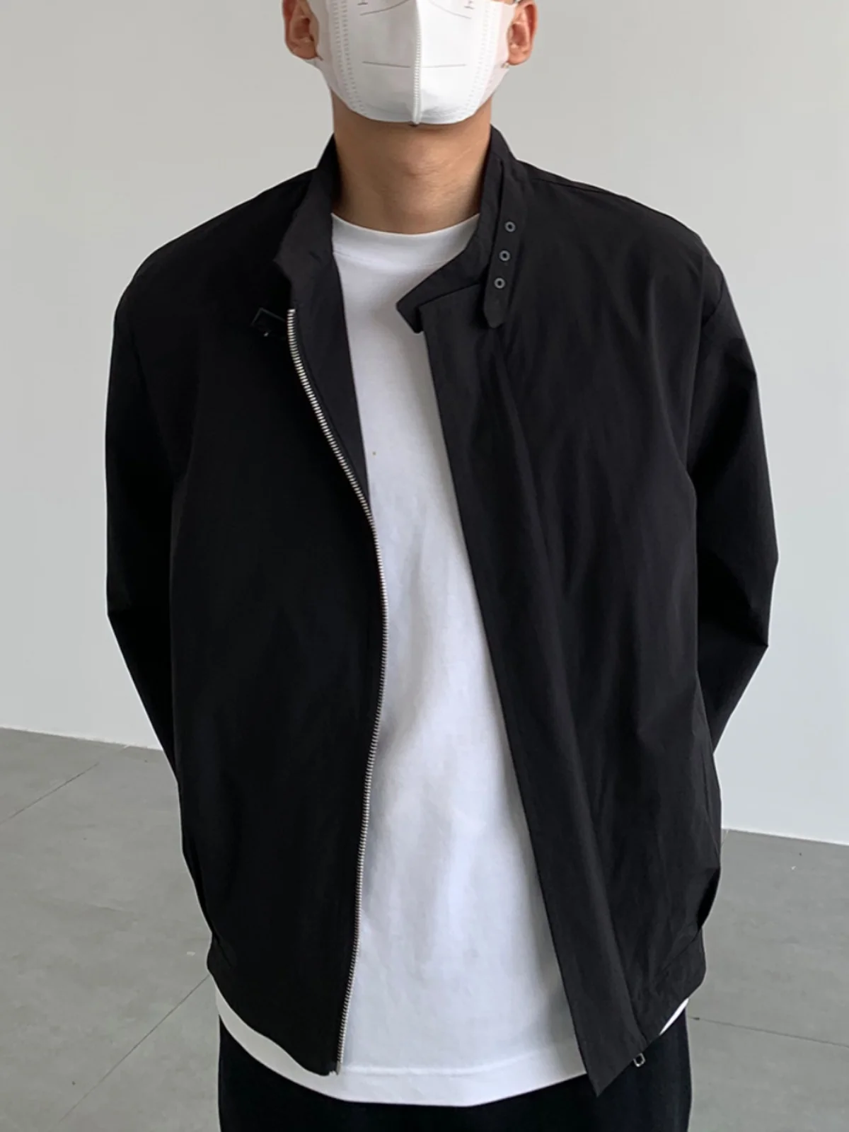 

American Retro Oversize Stand Collar Open Cardigan Jaet Men's High Sensation Spring Autumn New Simple Loose Match All Outer...