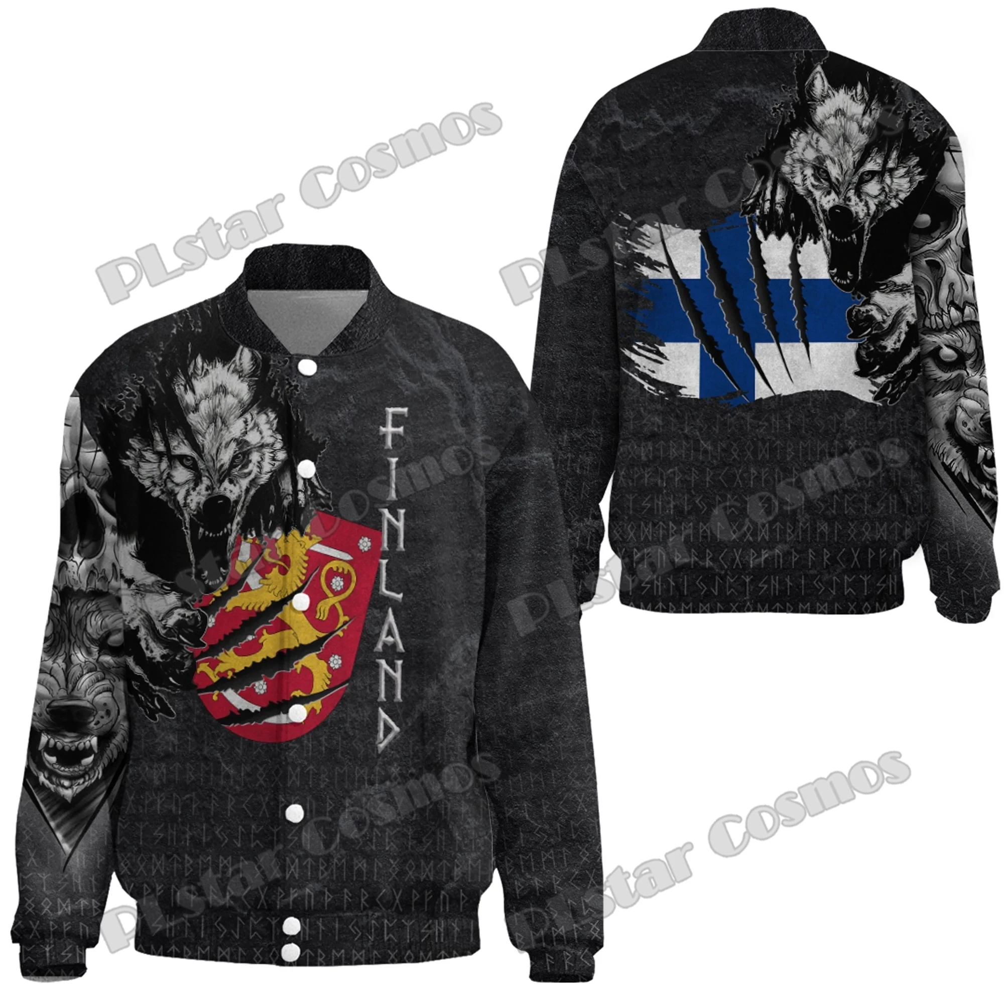 The Raven Of Odin Tattoo Denmark 3D Printed Fashion Men's Thicken Stand-Collar Jacket Unisex Casual Winter Baseball Jacket FX52