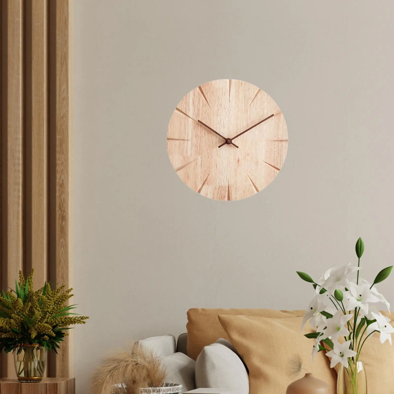 Orologio da parete in legno massello, regalo ideale senza ticchettio per la cucina del ristorante del bar