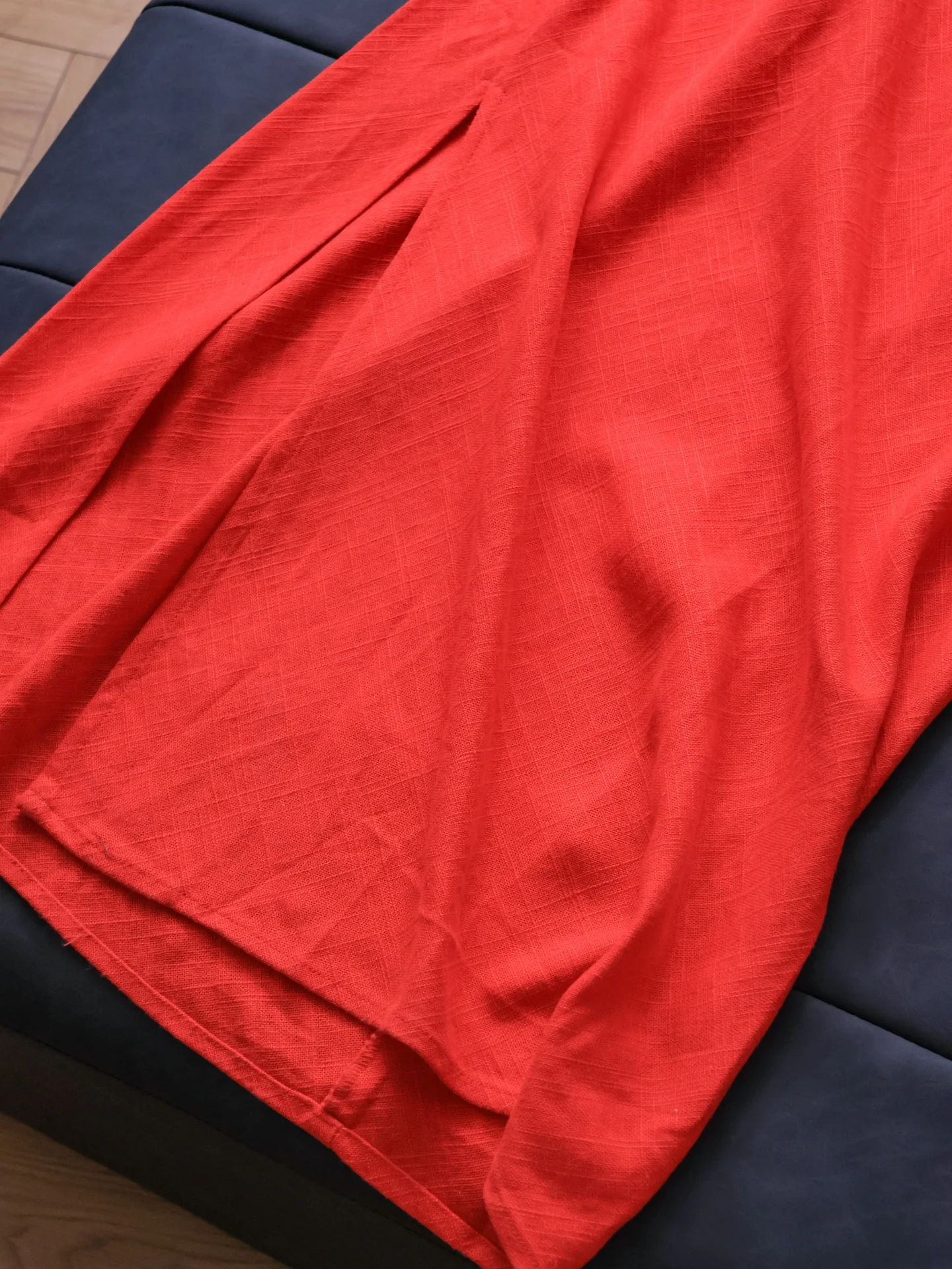 Linen Blend Slim Fit Side Slit - Linen Dress Wrap ulasan dan harga