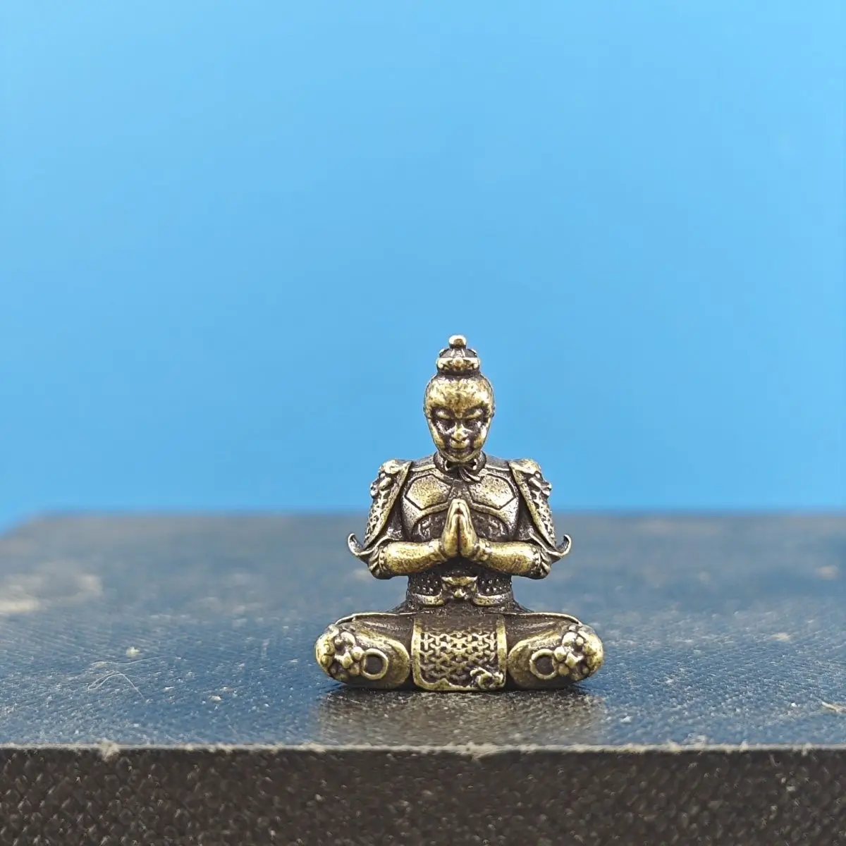 A Brass Fish Tank Landscape Decoration Featuring The Sitting Buddha, The Great Sage Sun Wukong, Defeating The Buddha