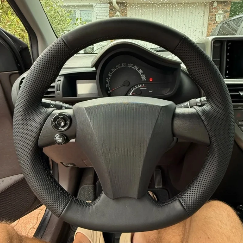 Housse de volant en cuir microfibre cousue à la main, antidérapante, personnalisée, accessoires intérieurs pour Toyota iq 2009 2010 2011 2012 2013