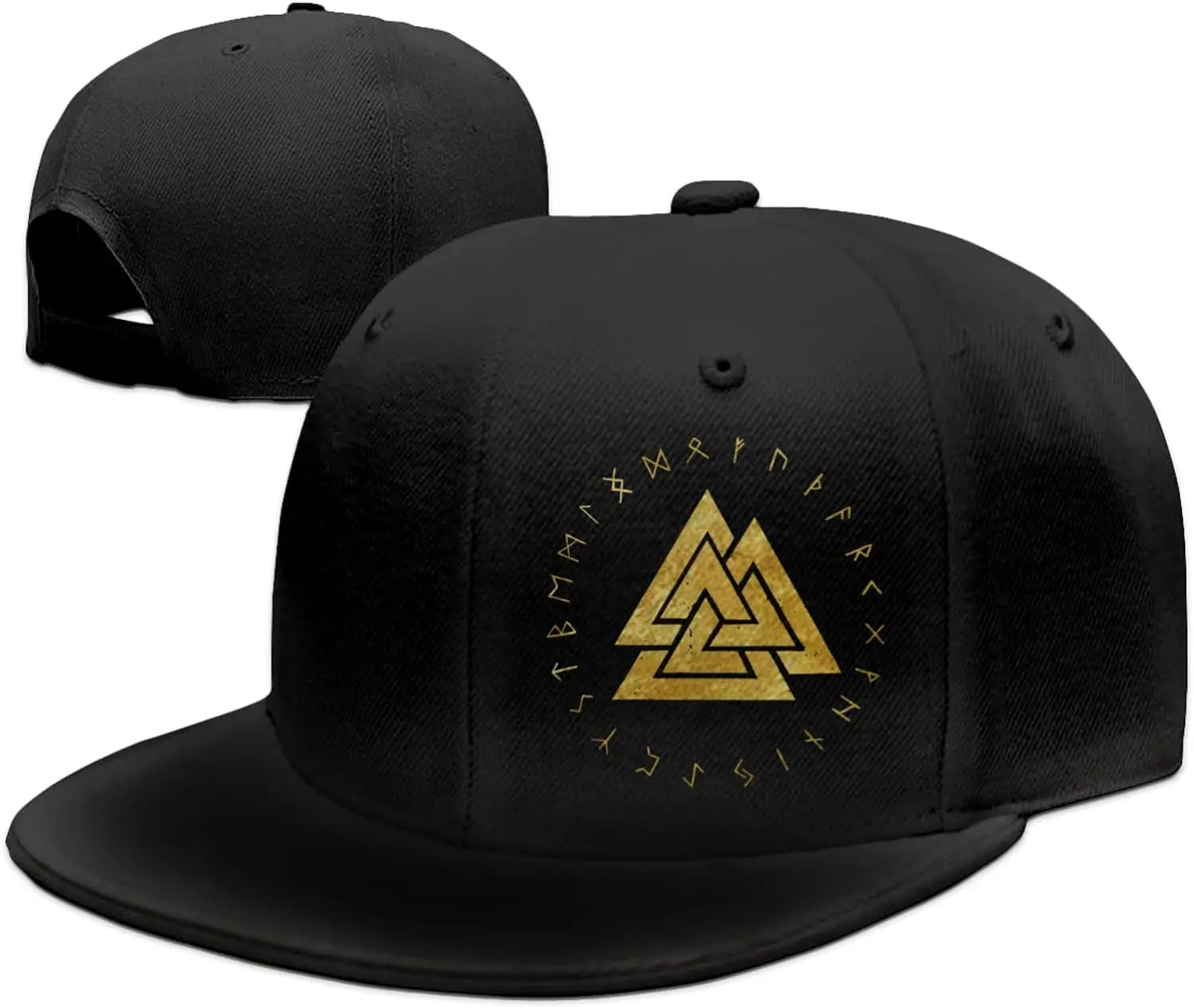 Valknut Odin Symbol Snapback Hats for Men Baseball Cap Adjustable Flat Bill Trucker Dad Gift,Husband,Boy Friend,Brother