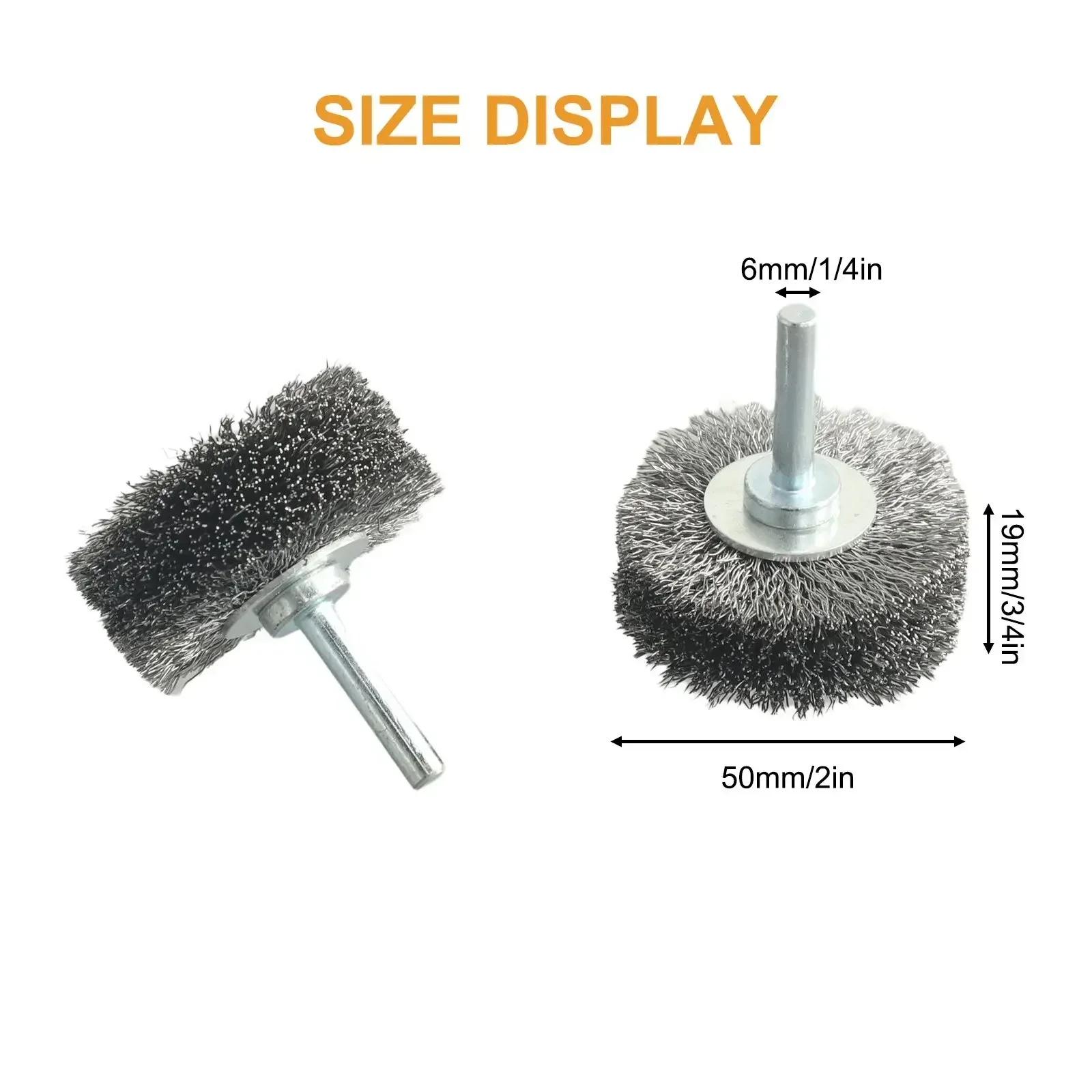 Tools Wire Brush Silver Stainless Steel Wire Wheel 1/4