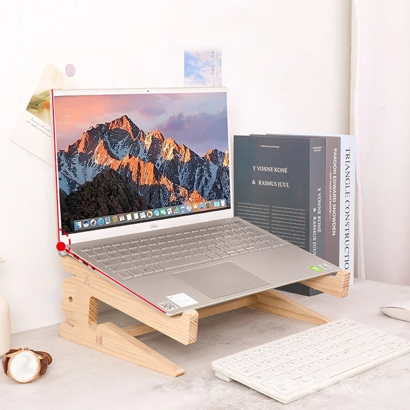 

Solid Wood Laptop Stand Removable Vertical Bracket Cooling Base for Macbook Air Pro Accessories Convenient Tablet Keyboard Stand
