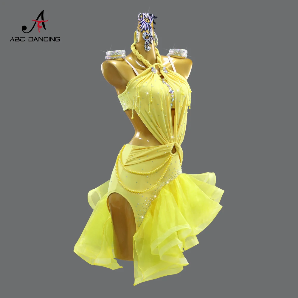 Latin Dance Dress Women's Party Costume 2026 Carnival Clothing Competition Ballroom Dancewear Line Suit Performance Stage Outfit