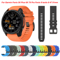 QuickFit 22 26mm Silicone Strap for Garmin Fenix 5X Plue 6X 7X Pro Fenix8 5 6 7 47 51mm Epix Pro Tactix8 quatix8 Braeclet Correa