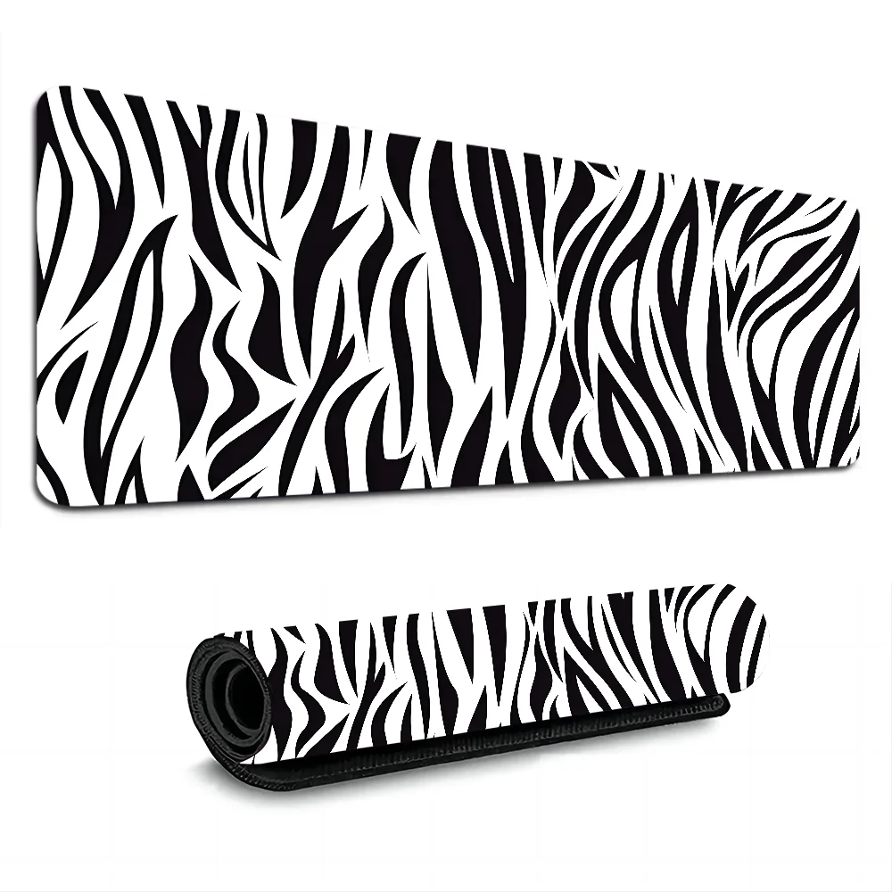 

Black White Print Zebra Custom Skin Natural Rubber Gaming Mousepad Desk Mat Size For Game Keyboard Pad For Gamer