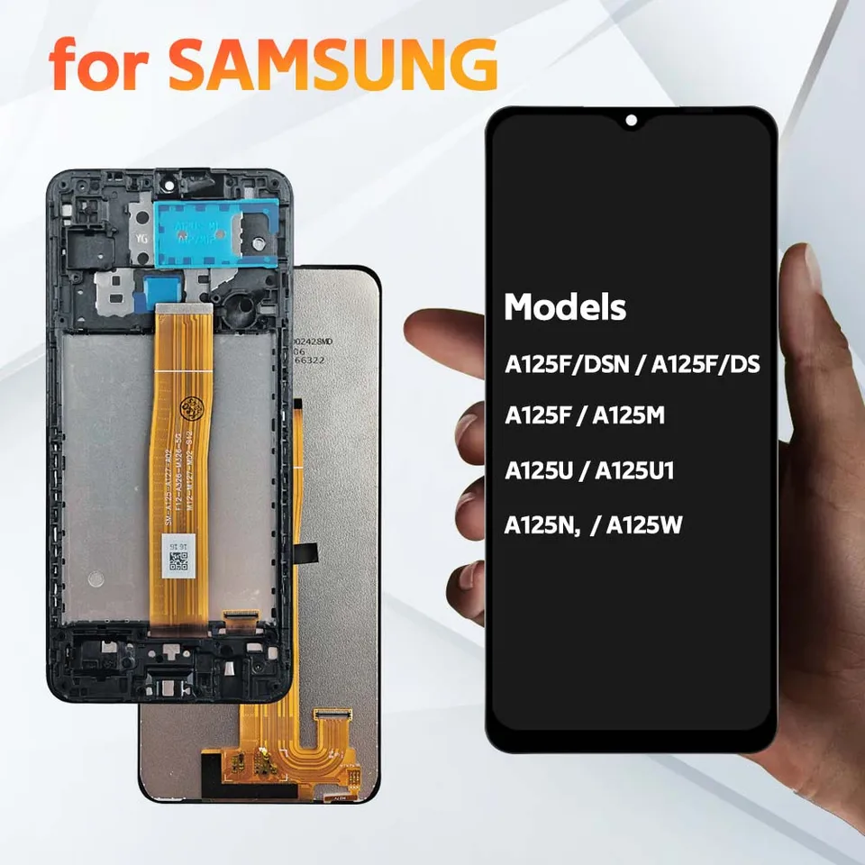 Para Samsung A12 M12 LCD Display Touch Screen Digitizer Assembly Pantalla para Samsung A125 A127 M127 Con marco 2