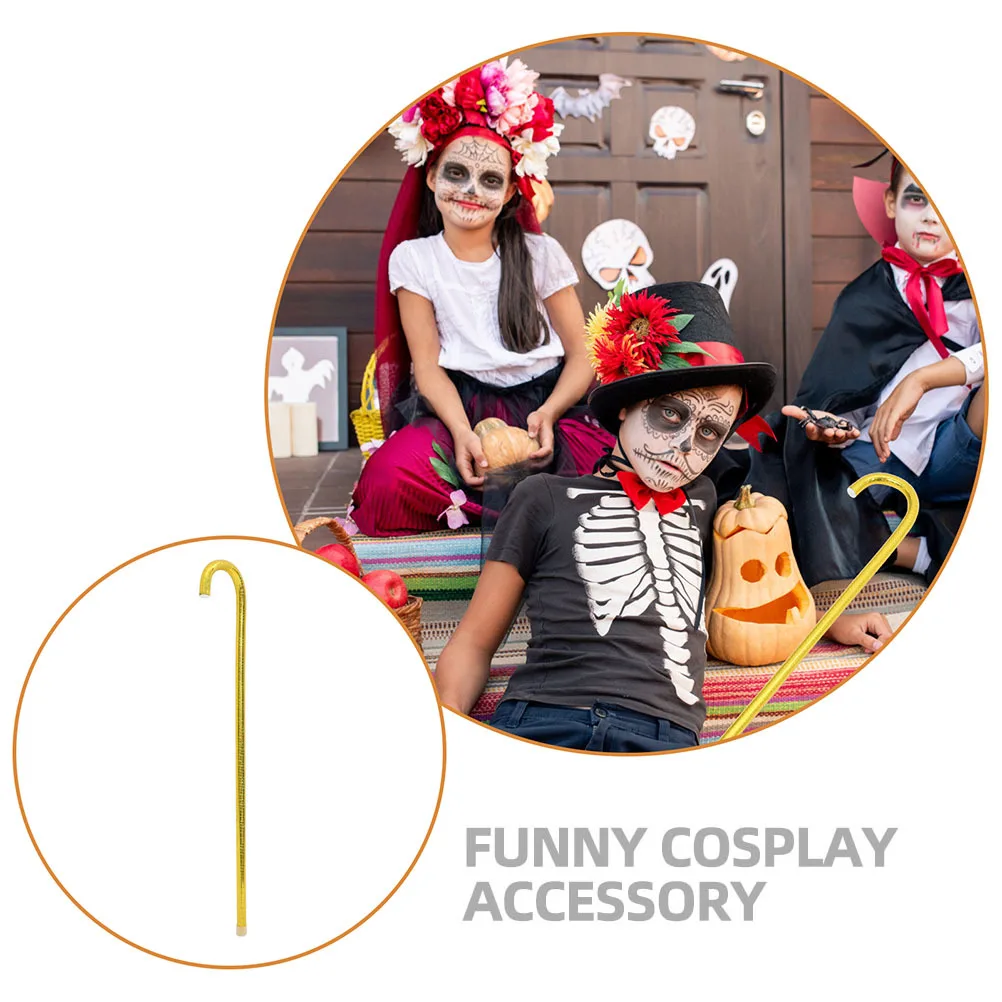 2Pcs Kids Cosplay Cane Jazz Dance Prop Halloween Party Decor Stage Performance Accessory Kids Cosplay Cane Halloween Crutch Prop