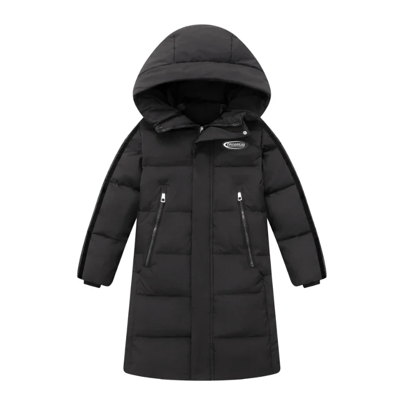 

New 4-14 Years Boy Winter Down Jackets Children Warm Thicken Clothing Hooded Long Parka Coat Kids Outerwear Teen Snow Snowsuit