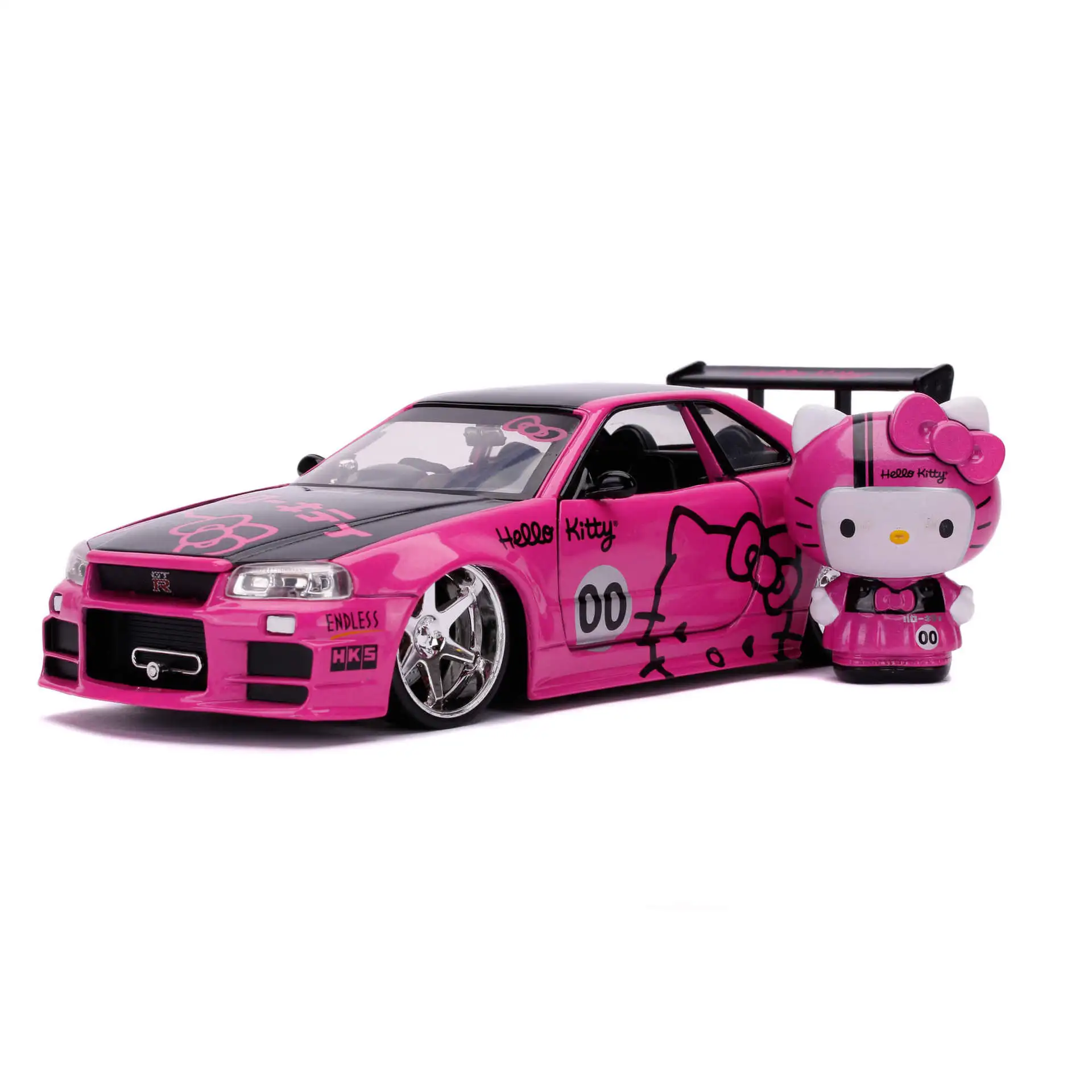 Szybka i namiętna Gtr-r35 w stosunku 1: 24 Hello Kitty Line komar odlewanie kokilowe metali samochodu zabawkowy Model zabawka na prezent dla dzieci