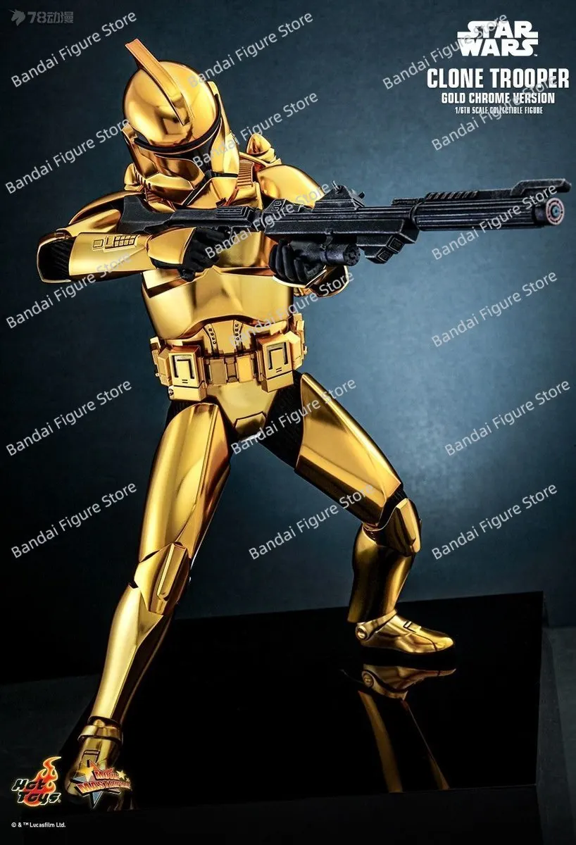 HOTTOYS MMS735 1/6 Gold Chrome-versie Clone Trooper Soldier Star Wars: Episode III - Revenge of the Sith Origineel 12" model