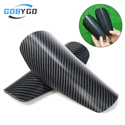 GOBYGO 1Pair Mini Carbon Patterned Soccer Leg Supports Thickened Foam Protective Kids Soccer Leg Safety Adult Soccer Shin Pads