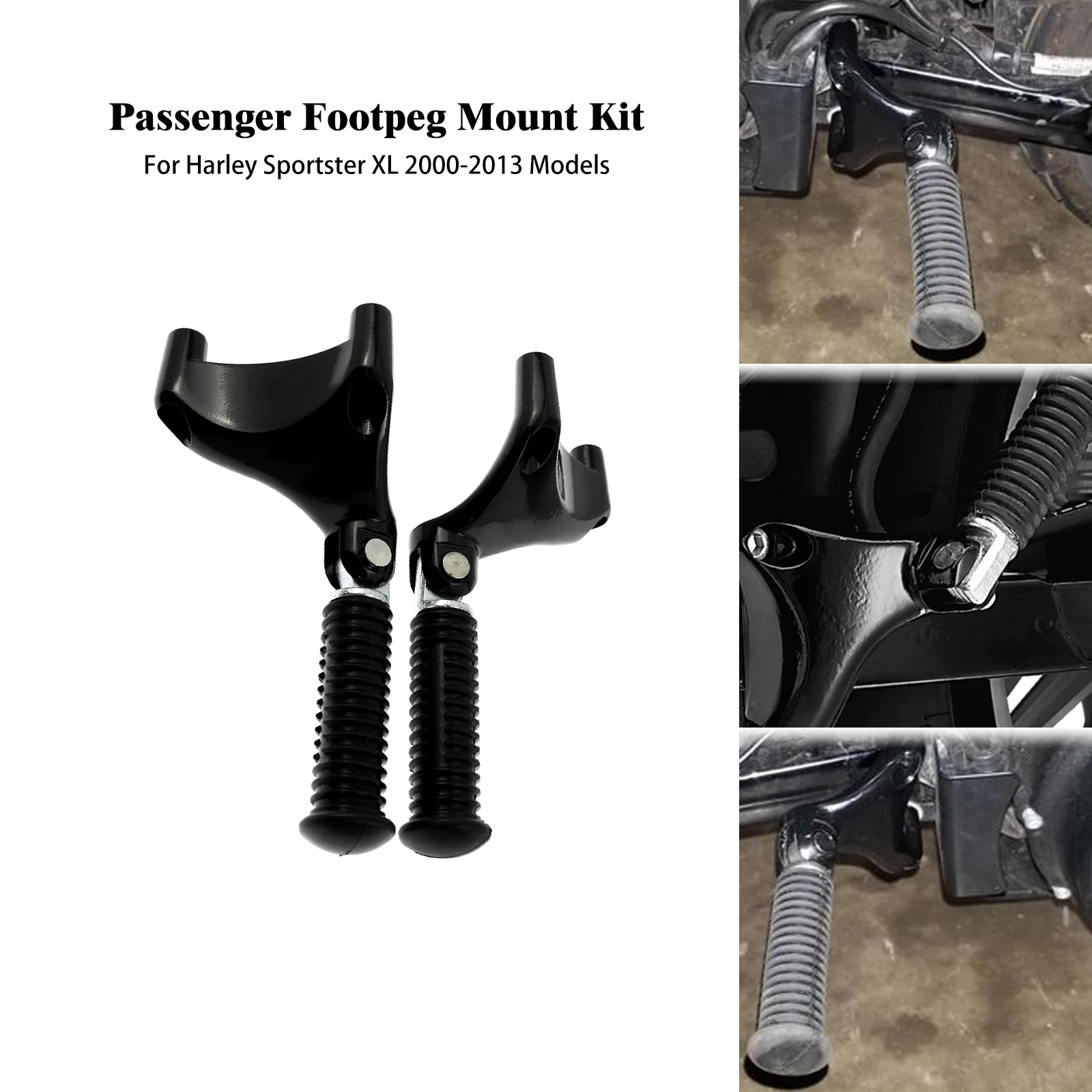 

Motorcycle Black Rear Passenger Foot Pegs Mount Pedal For Harley Sportster Iron 883 1200 XL 48 72 Super Low 2004-2011 2012 2013