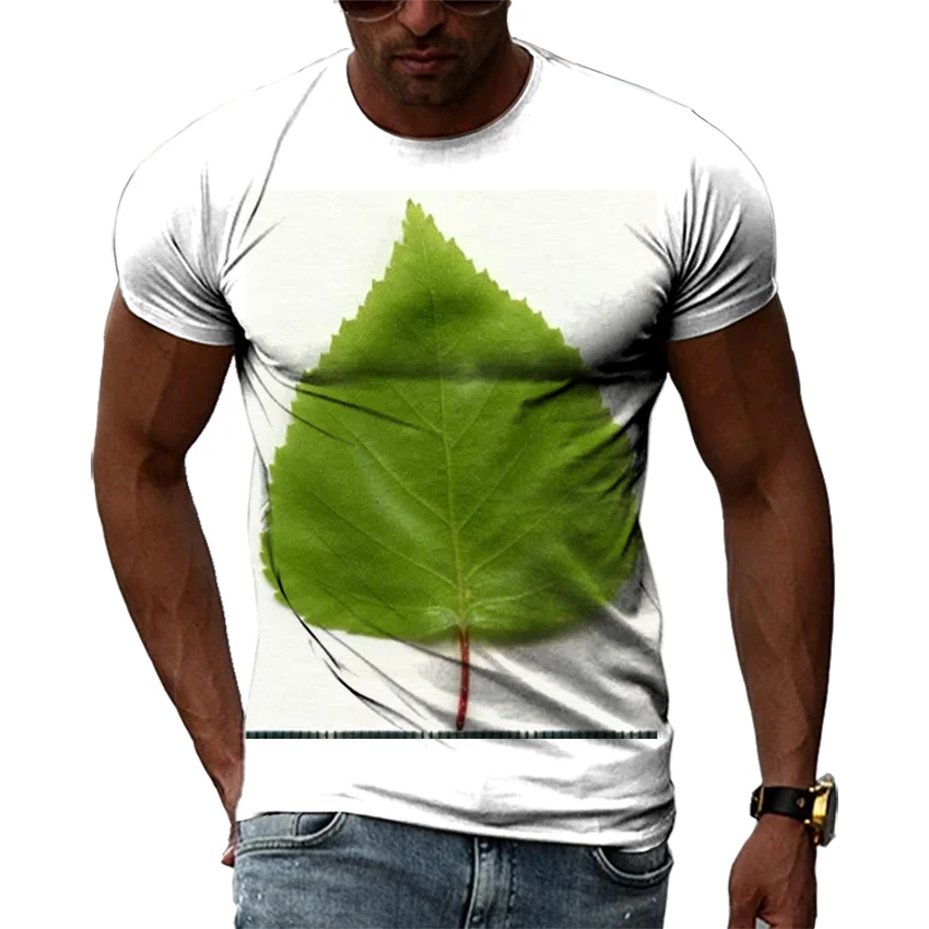 Fashionable New Flower and Grass Pattern Men's Printed T-shirt Popular Harajuku O-neck Comfortable Short Sleeve