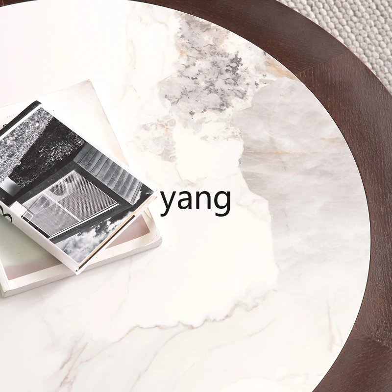 طاولة قهوة من الخشب الصلب LH، شقة صغيرة، بلاطة صخرية، طاولة قهوة عالية ومنخفضة، مجموعة غرفة المعيشة المنزلية #4