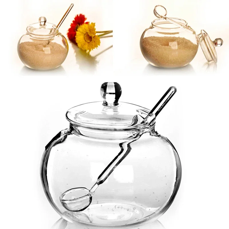 250ml Transparent Glass Jars, Candy, Spices, Household Chicken Cooking, Sugar Bowl, Household, Storage Sugar Jar,Creamer Pots