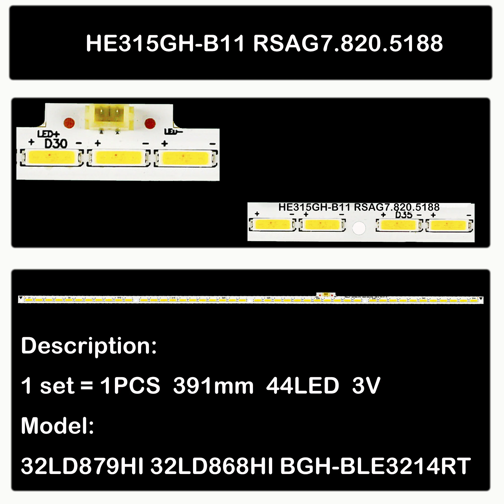 Светодиодная лента подсветки для PLD3216HI PLD3214HI 32K360 32K160 32LD878HI 32LD879HI 32LD868HI HE315GH-B11 SSY-1133734-A