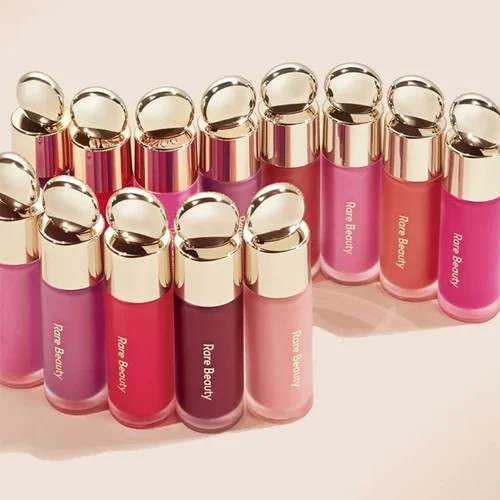 Imagen 2 del producto Rara belleza rubor líquido lápiz labial rubor ojos mejillas colorete impermeable Mositure cara contorno sombra líquido brillo de labios maquillaje regordete