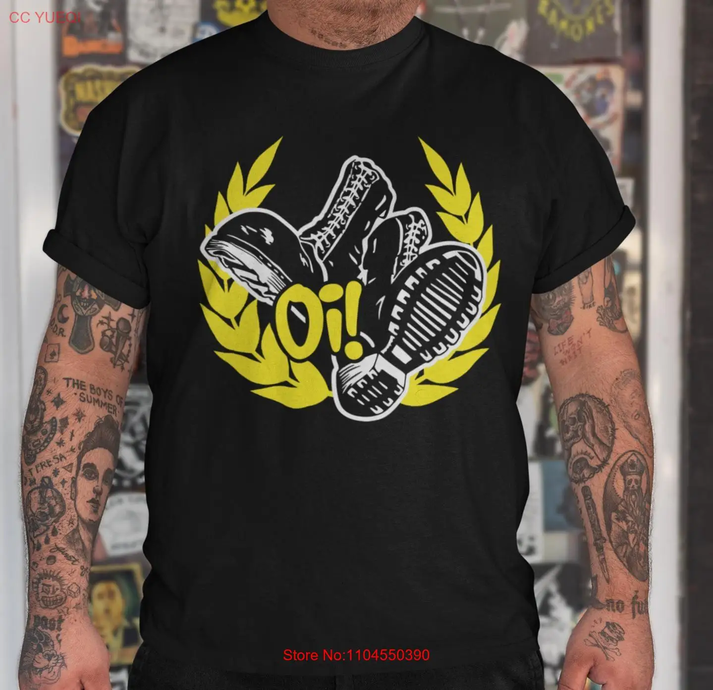 Oi Boots T Shirt Skinhead Punk Music Braces long or short sleeves