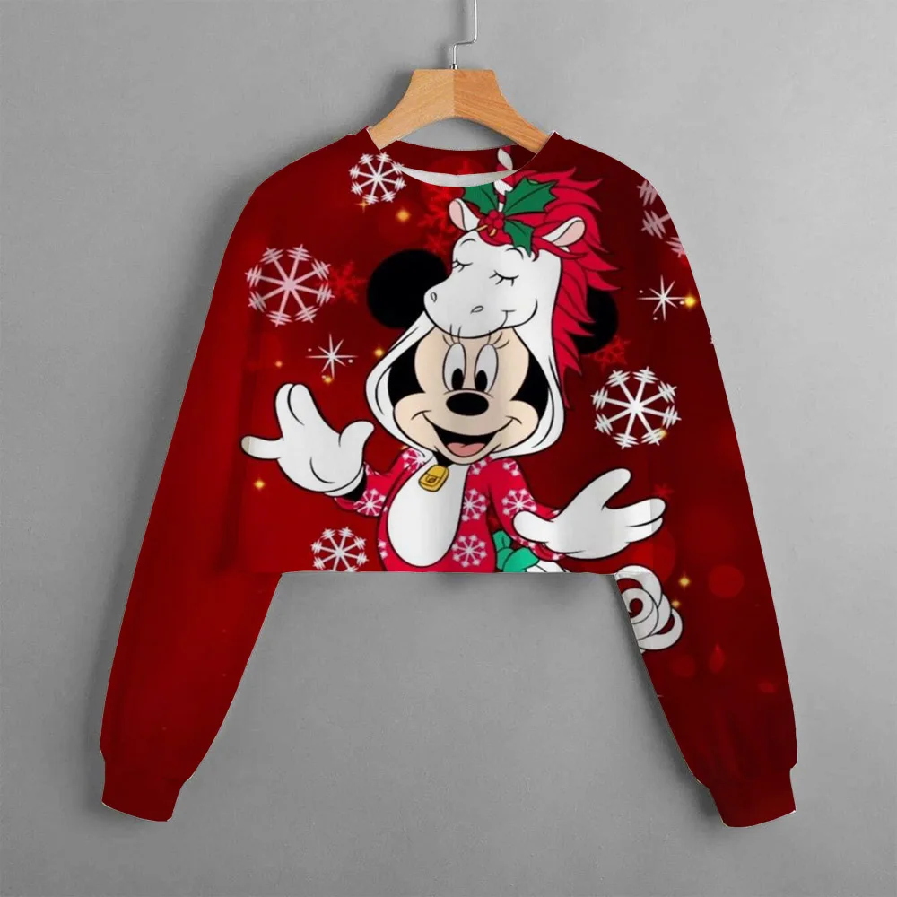 Kids Christmas New Clothes Cartoon Disney Mickey Mouse Print Cute Birthday Party Costumes Girls Street Sports Hoodie Girls Tops