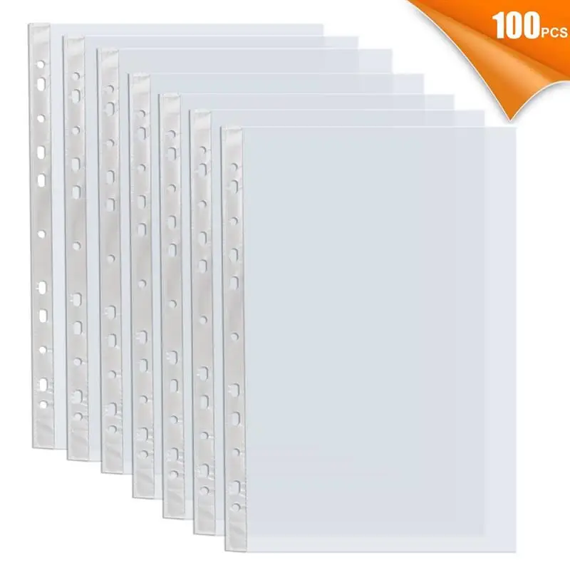 

Sheet Protectors 100Pcs 8.5 X 11 Inches Clear Page Protectors For 11 Ring Binder PP Sleeve For Paper Protector Acid Free A4 Page