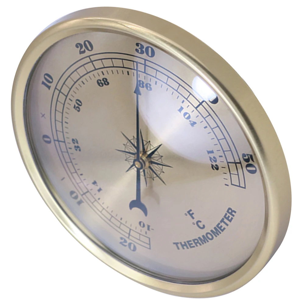 

Circular Metal Thermometer Easy Install Home Accurate Large Numbers Wall Mount Living Dining Room Kitchen Office Garden Outdoor
