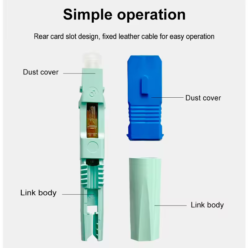 ONTi New SC APC SM Single-Mode Fiber Optical Connector FTTH Tool Cold Connector Tool SC UPC Fiber Optic Fast Connector - Image 4