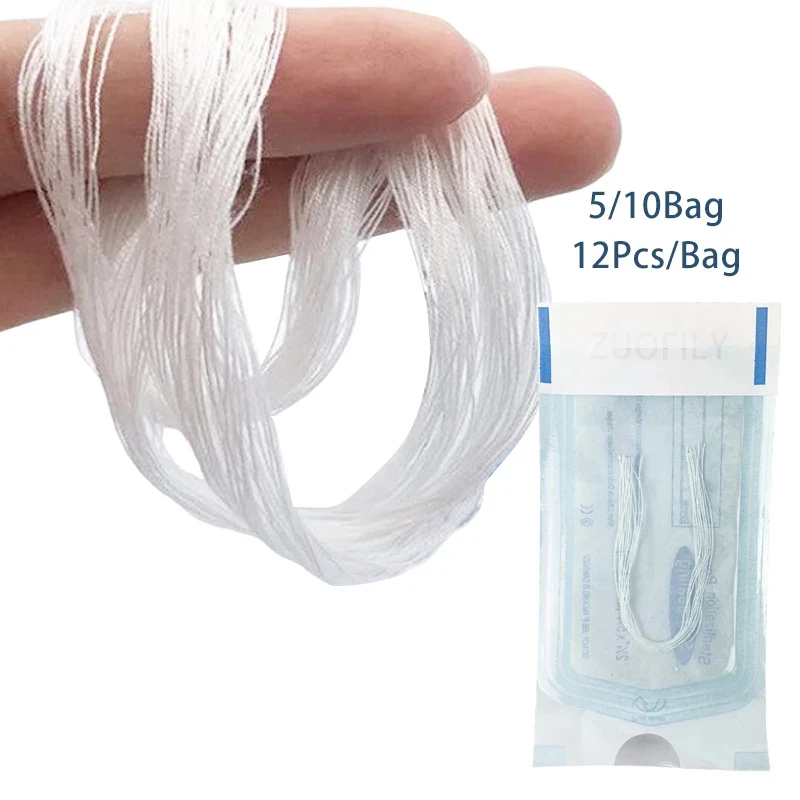 60/120pcs 바늘 없음 골드 단백질 라인 흡수성 주름 방지 페이스 필러 리프트 퍼밍 콜라겐 스레드 안티 에이징 페이셜 세럼