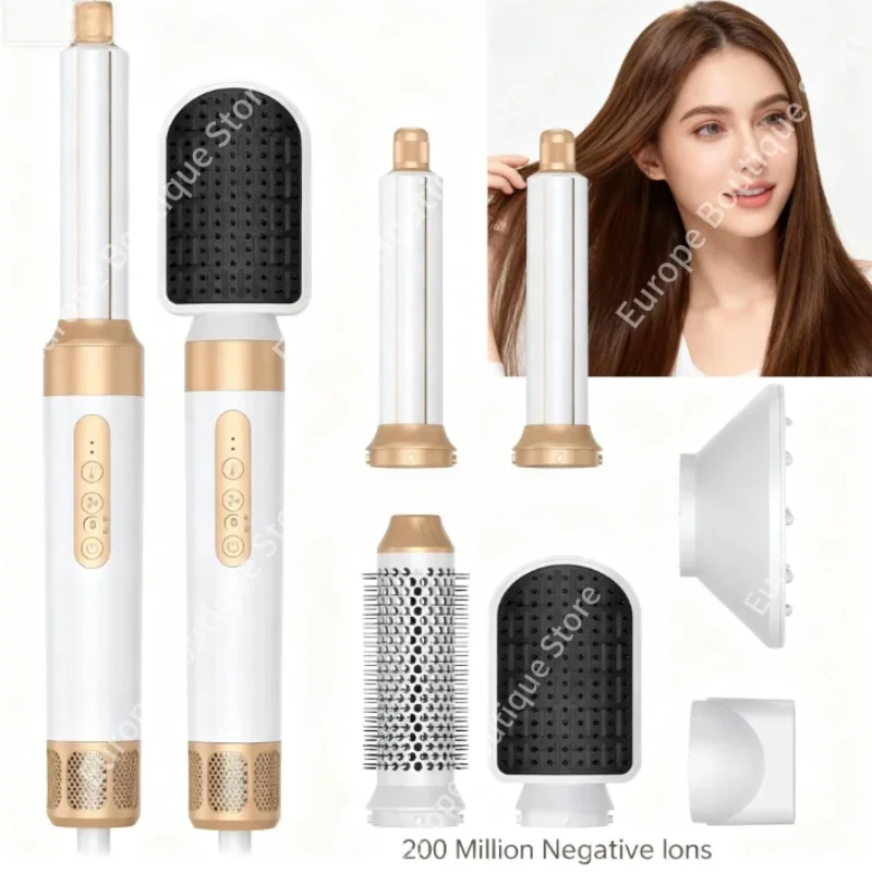 

7 In 1 Hair Dryer Brush Brushless High Speed Hair Dryer with Diffuser Ionic Blow Dryer Hot Air Styling Comb Auto Hair Curler
