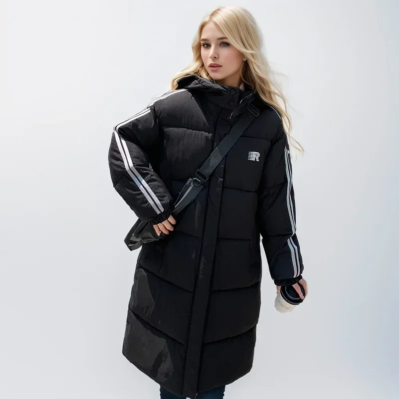 2024 Thickened Cotton Puffer Jacket Women Long Style To The Ankle Hong Kong Style Winter Couple Down Cotton Coat Jacket Female