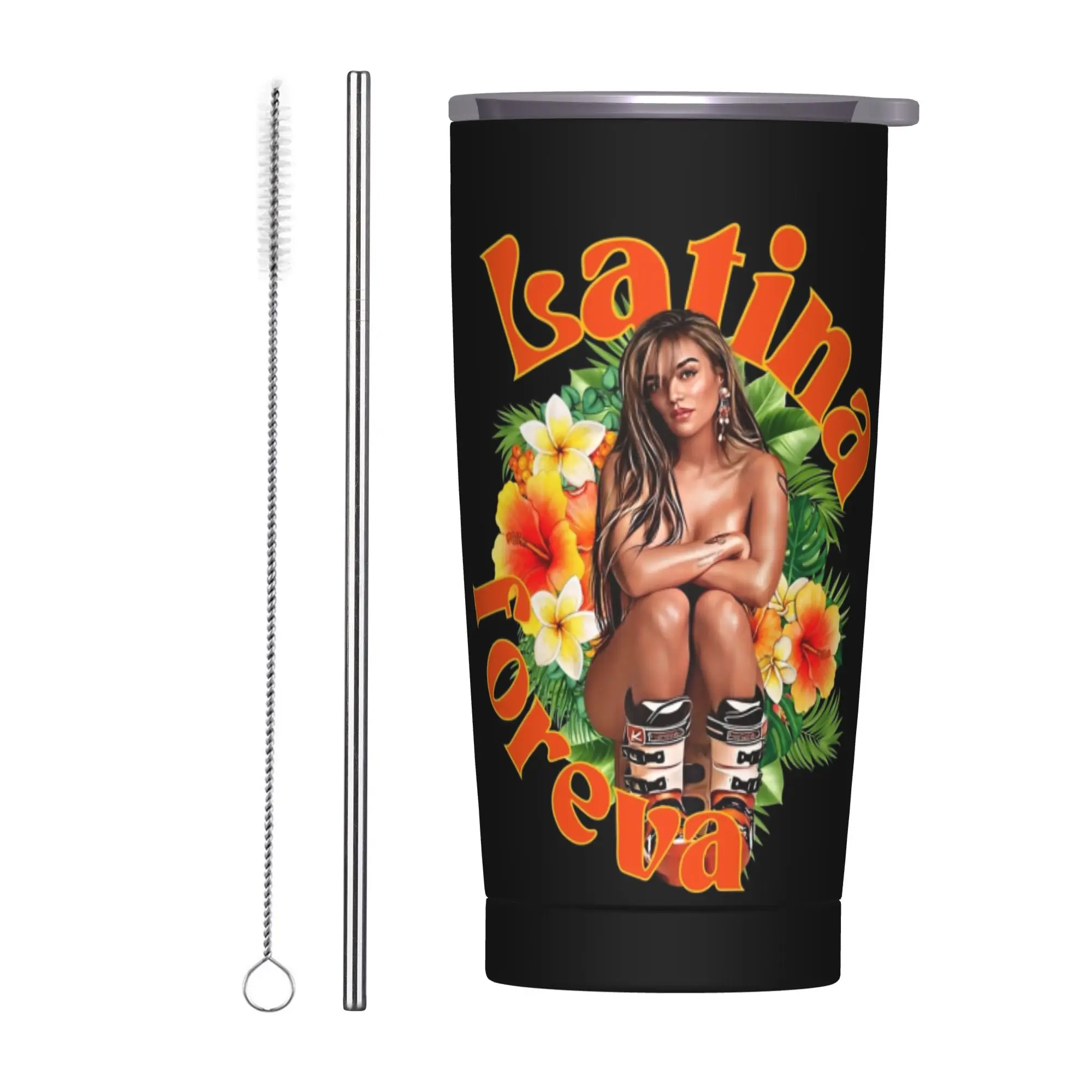 Stainless Steel Tumbler Latina Forever  Bichota Season Thermal Mug Karol G Insulated Hot Drinks Car Mugs Beach Water Bottle