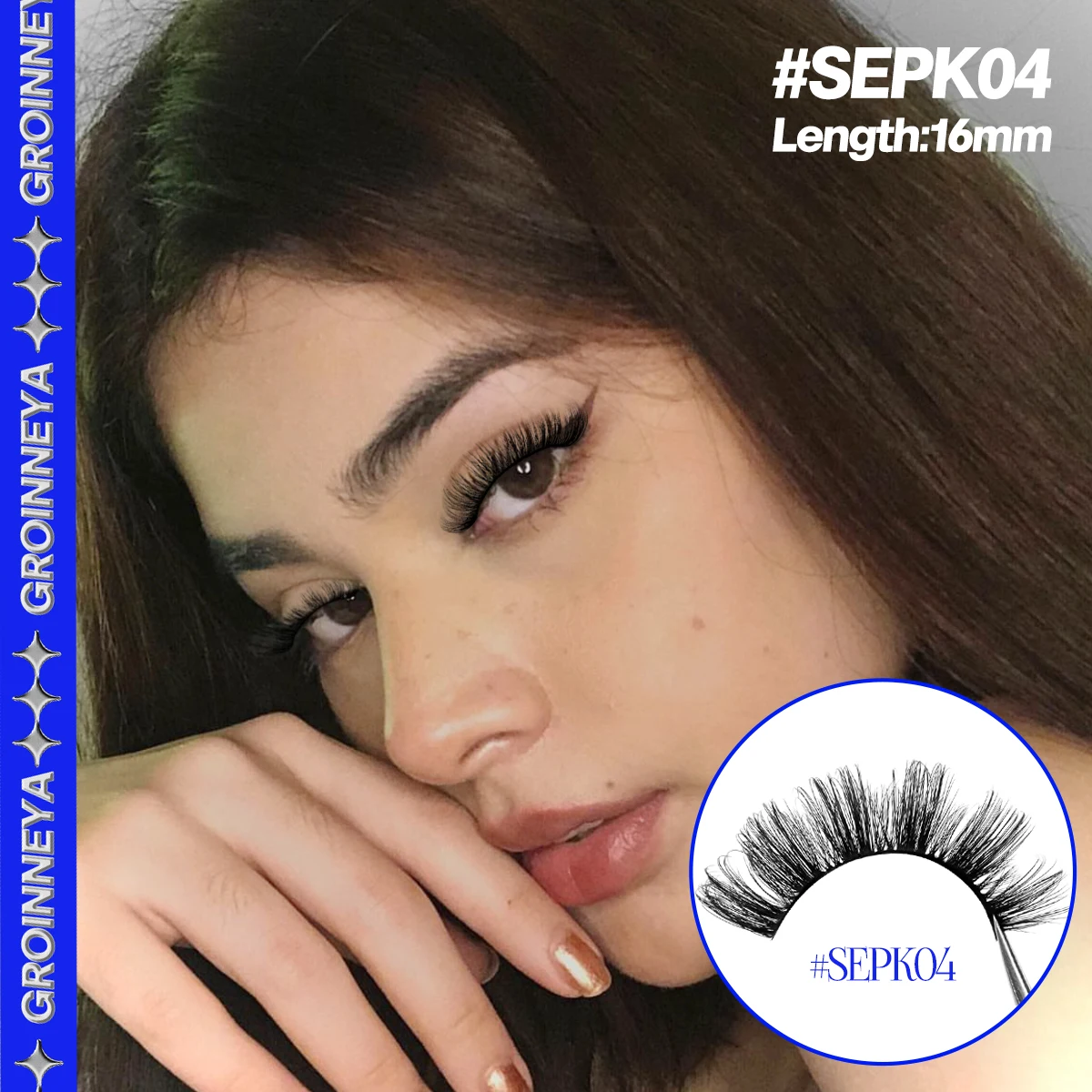 GROINNEYA 5/7 pairs 3D Mink Lashes Faux Mink Fluffy Lash Winged End Eye Elongated Fake Lashes Soft Eyelashes Makeup