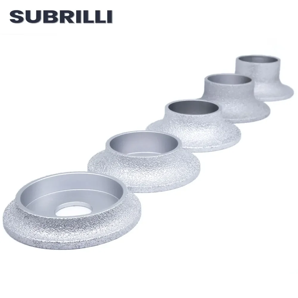 SUBRILLI Diamond Edge Profile Vacuum Brazed Grinding Wheel Router Bit Hole 20mm 3 Inch Hand Profiling Disc For Angle Grinder